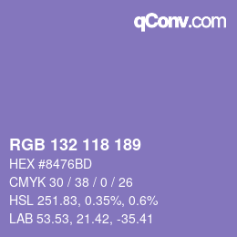 Farbcode: RGB 132 118 189 | qconv.com