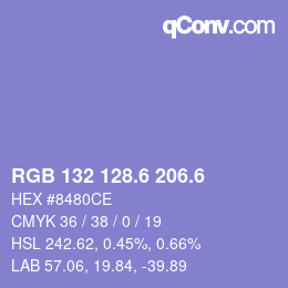 カラーコード: RGB 132 128.6 206.6 | qconv.com