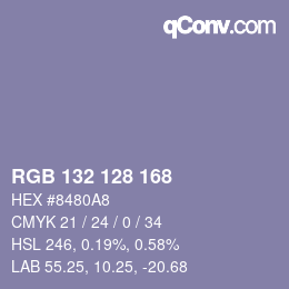 颜色代码: RGB 132 128 168 | qconv.com