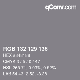 Código de color: RGB 132 129 136 | qconv.com
