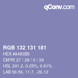 Código de color: RGB 132 131 181 | qconv.com