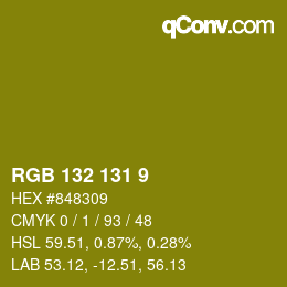 Color code: RGB 132 131 9 | qconv.com
