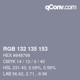 颜色代码: RGB 132 135 153 | qconv.com