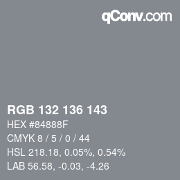 カラーコード: RGB 132 136 143 | qconv.com