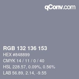 Color code: RGB 132 136 153 | qconv.com