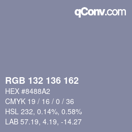 Farbcode: RGB 132 136 162 | qconv.com