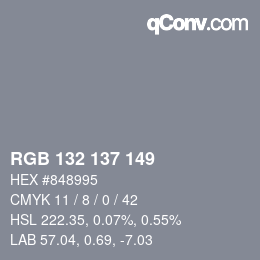 Color code: RGB 132 137 149 | qconv.com