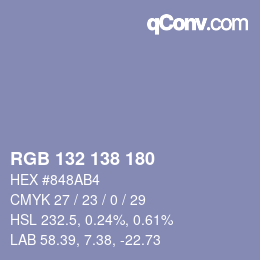 颜色代码: RGB 132 138 180 | qconv.com