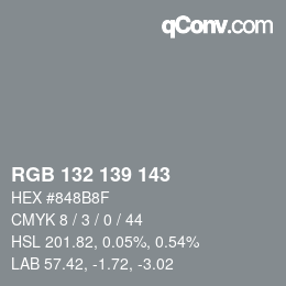 カラーコード: RGB 132 139 143 | qconv.com