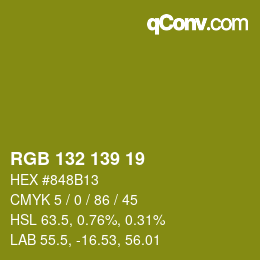 Color code: RGB 132 139 19 | qconv.com