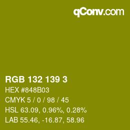 カラーコード: RGB 132 139 3 | qconv.com