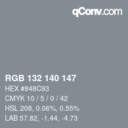 Code couleur: RGB 132 140 147 | qconv.com