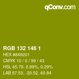 カラーコード: RGB 132 146 1 | qconv.com