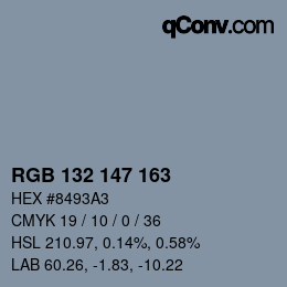 Color code: RGB 132 147 163 | qconv.com