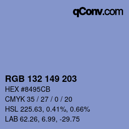 Código de color: RGB 132 149 203 | qconv.com