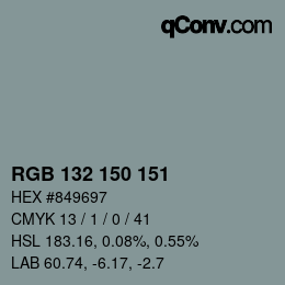 Code couleur: RGB 132 150 151 | qconv.com