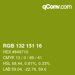 Color code: RGB 132 151 16 | qconv.com