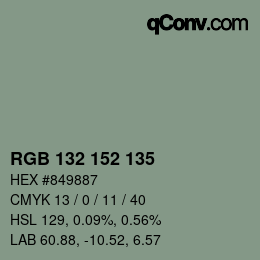 カラーコード: RGB 132 152 135 | qconv.com