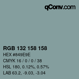 Color code: RGB 132 158 158 | qconv.com