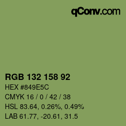 Farbcode: RGB 132 158 92 | qconv.com