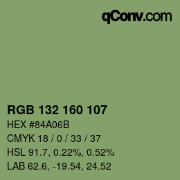 Farbcode: RGB 132 160 107 | qconv.com