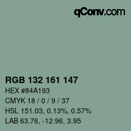 Farbcode: RGB 132 161 147 | qconv.com