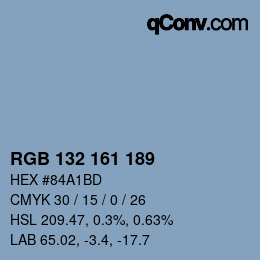 カラーコード: RGB 132 161 189 | qconv.com