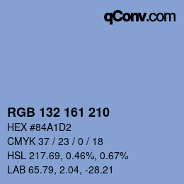 カラーコード: RGB 132 161 210 | qconv.com