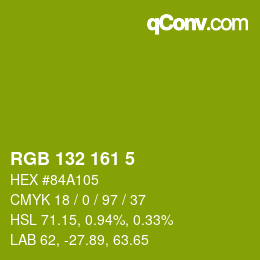 Color code: RGB 132 161 5 | qconv.com