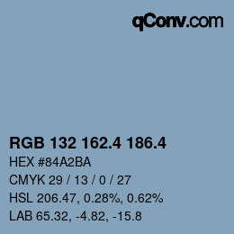 カラーコード: RGB 132 162.4 186.4 | qconv.com