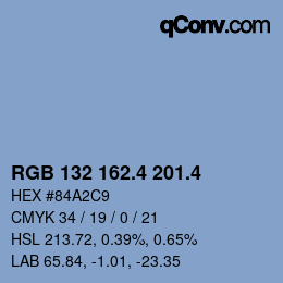 カラーコード: RGB 132 162.4 201.4 | qconv.com