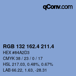 カラーコード: RGB 132 162.4 211.4 | qconv.com