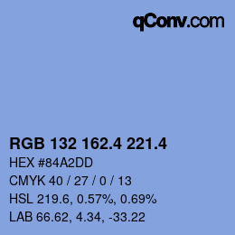 カラーコード: RGB 132 162.4 221.4 | qconv.com
