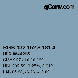 カラーコード: RGB 132 162.8 181.4 | qconv.com