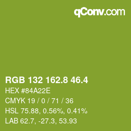 カラーコード: RGB 132 162.8 46.4 | qconv.com