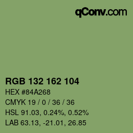 カラーコード: RGB 132 162 104 | qconv.com