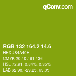 カラーコード: RGB 132 164.2 14.6 | qconv.com