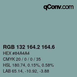 カラーコード: RGB 132 164.2 164.6 | qconv.com