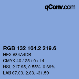 カラーコード: RGB 132 164.2 219.6 | qconv.com