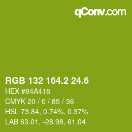 カラーコード: RGB 132 164.2 24.6 | qconv.com