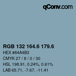 カラーコード: RGB 132 164.6 179.6 | qconv.com