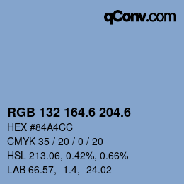 カラーコード: RGB 132 164.6 204.6 | qconv.com