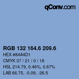 カラーコード: RGB 132 164.6 209.6 | qconv.com