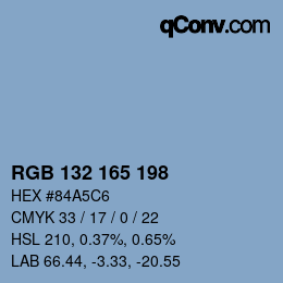 Farbcode: RGB 132 165 198 | qconv.com
