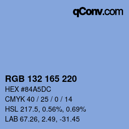 カラーコード: RGB 132 165 220 | qconv.com