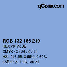 颜色代码: RGB 132 166 219 | qconv.com