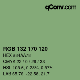 カラーコード: RGB 132 170 120 | qconv.com