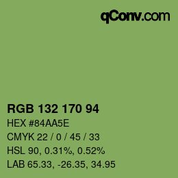 Code couleur: RGB 132 170 94 | qconv.com