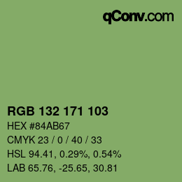カラーコード: RGB 132 171 103 | qconv.com