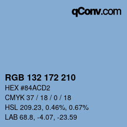 Color code: RGB 132 172 210 | qconv.com